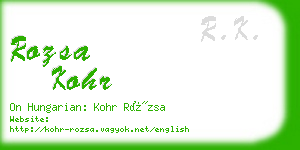 rozsa kohr business card